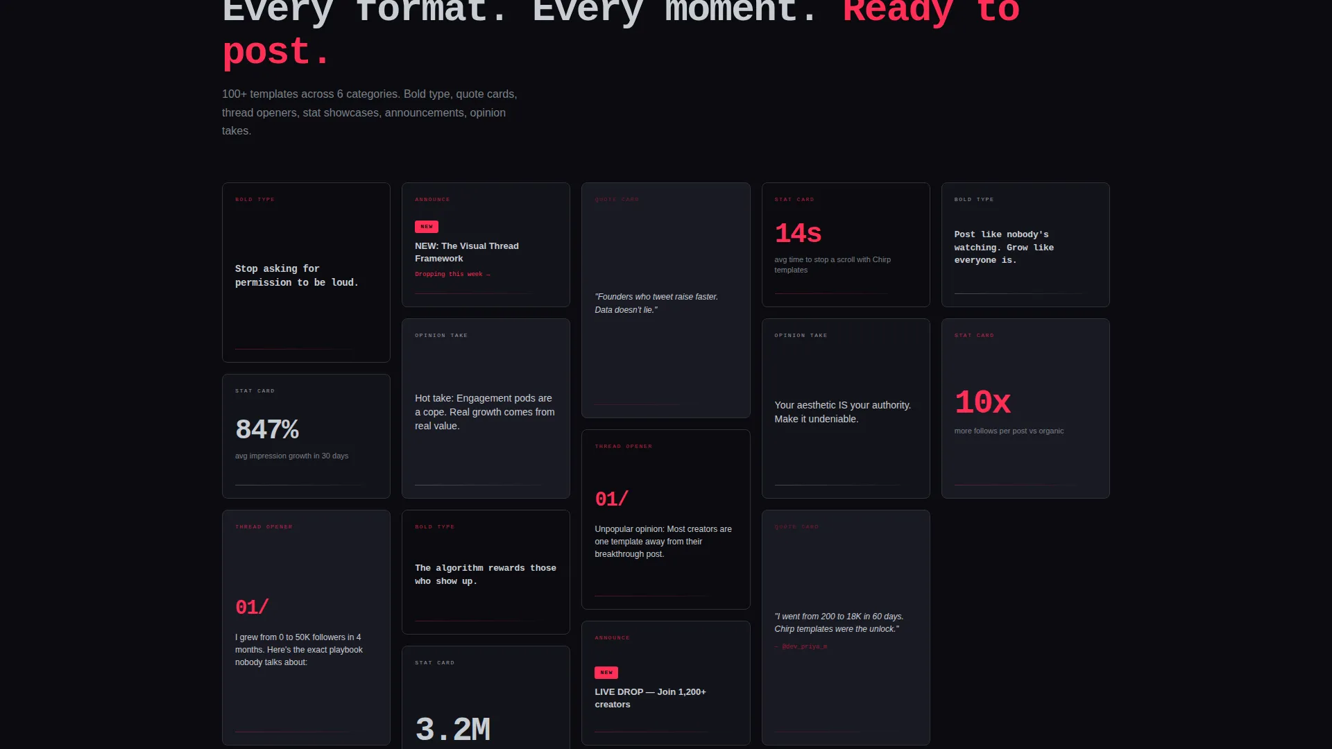 Bold Twitter/X Template Toolkit Landing Page