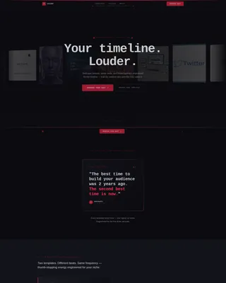 Bold Twitter/X Template Toolkit Landing Page