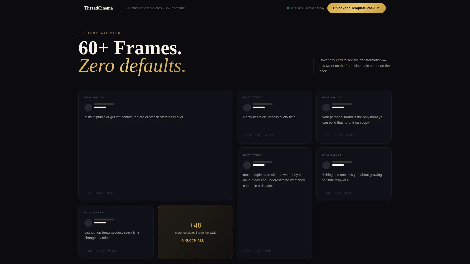 Cinematic Twitter/X Story Template Landing Page