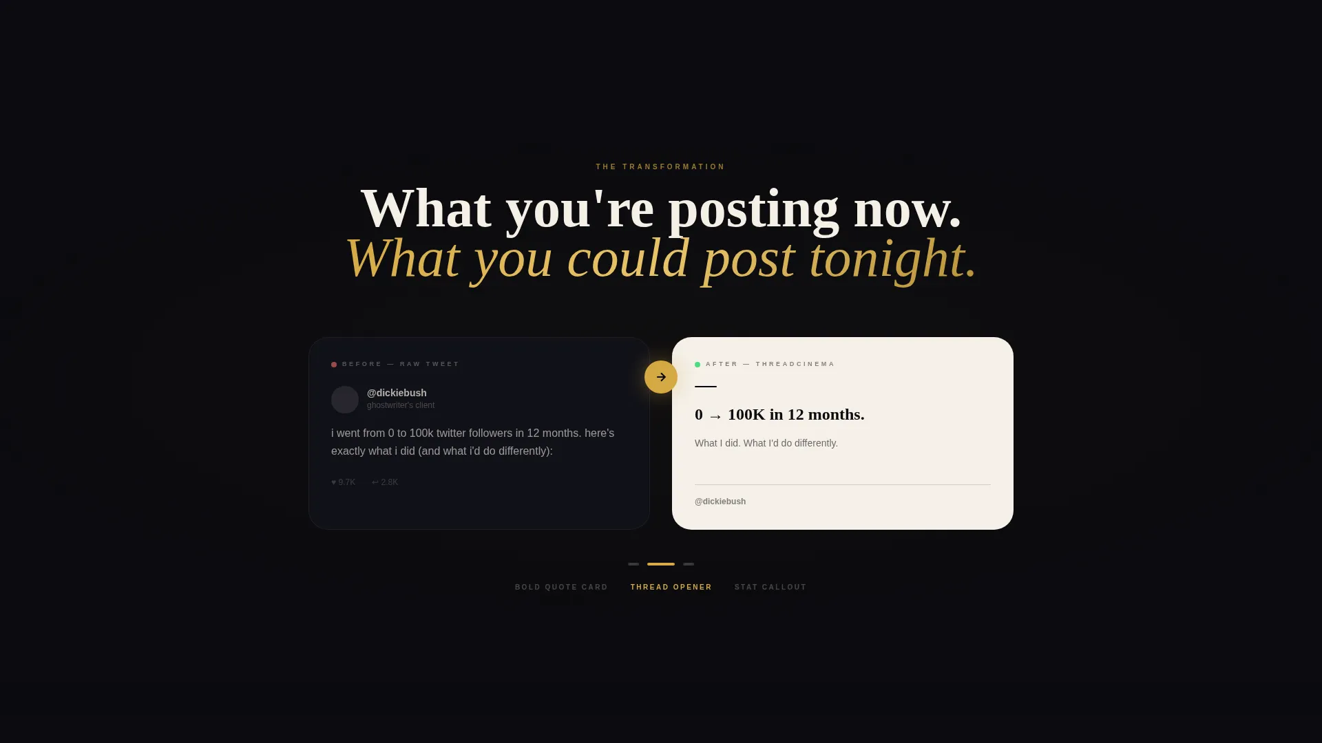 Cinematic Twitter/X Story Template Landing Page