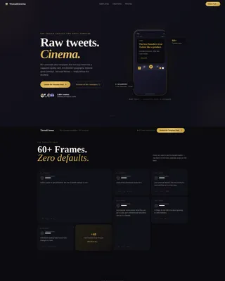 Cinematic Twitter/X Story Template Landing Page