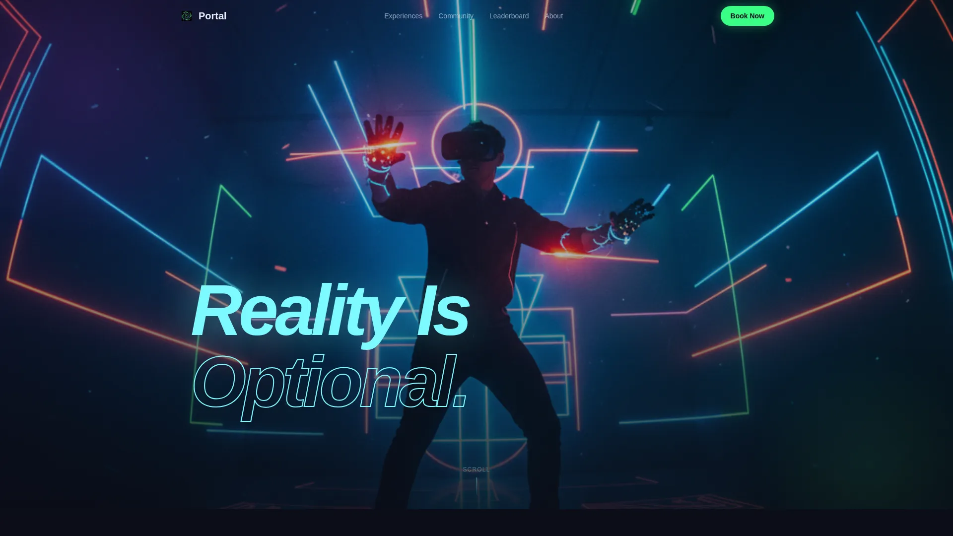 VR Entertainment Center Landing Page Template