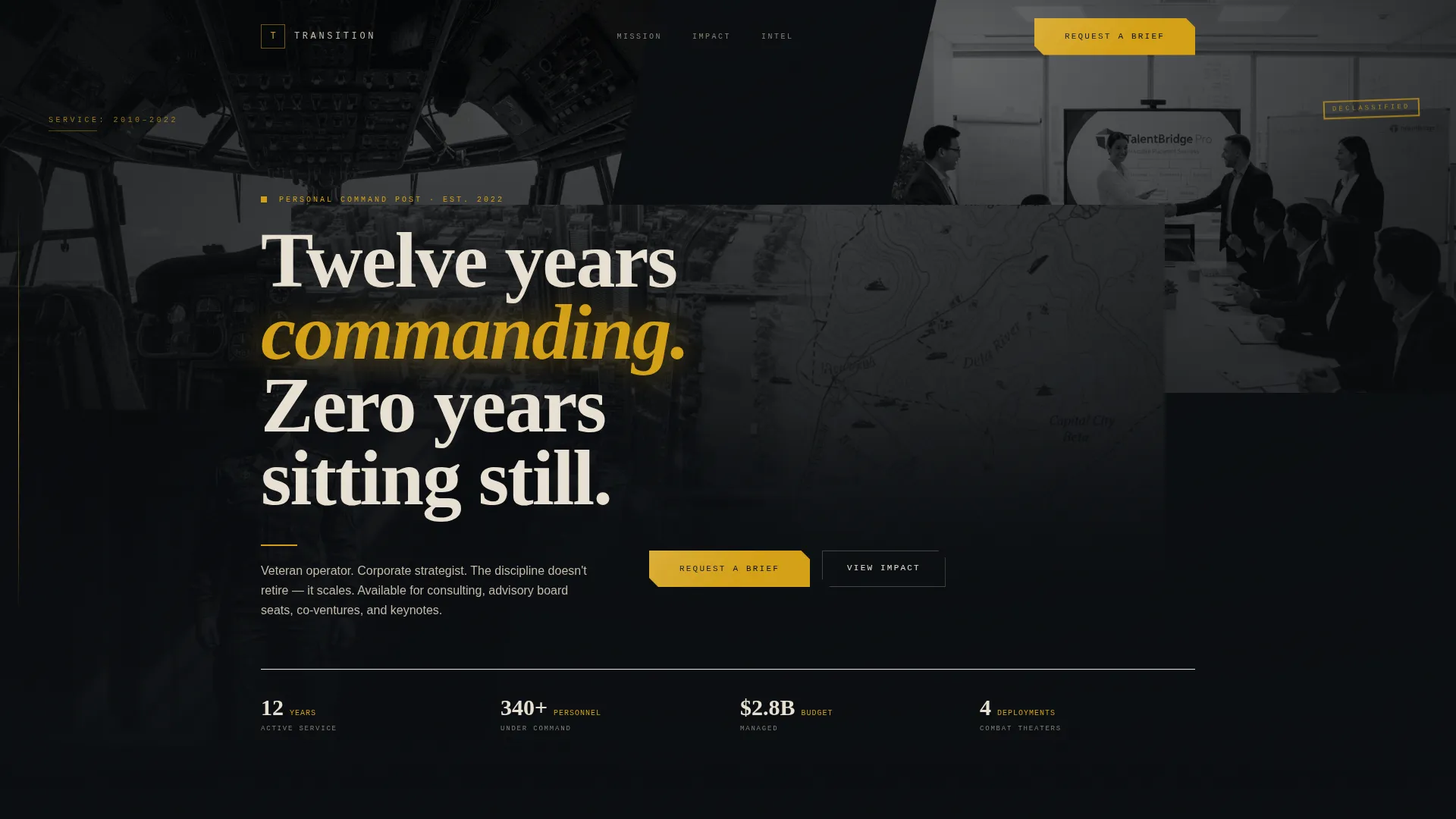 Military to Civilian Leadership Landing Page Template