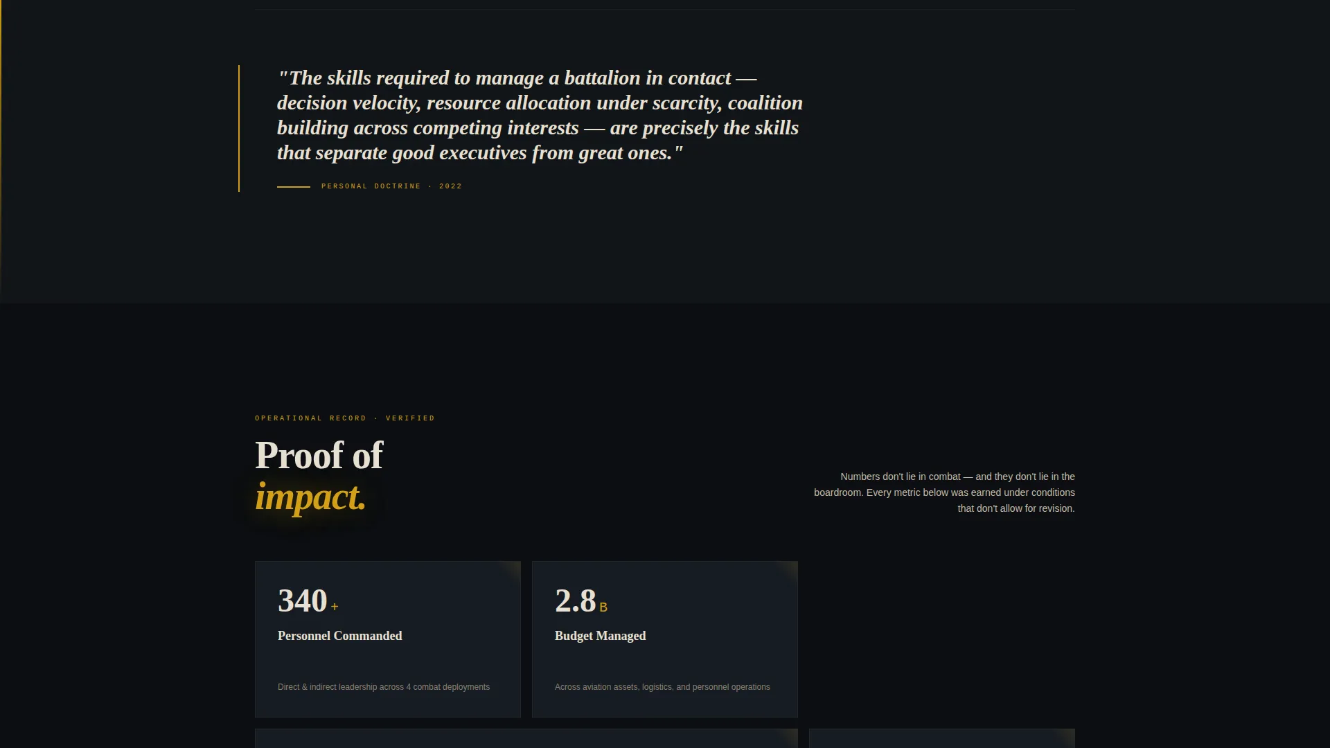 Military to Civilian Leadership Landing Page Template