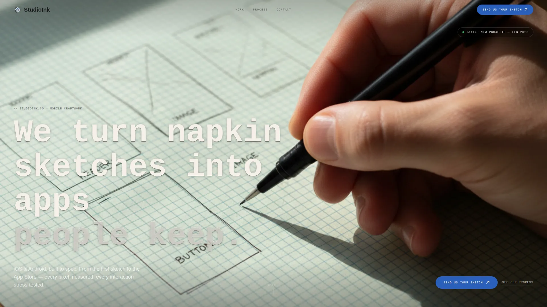 Mobile App Developer Bento Grid Landing Page