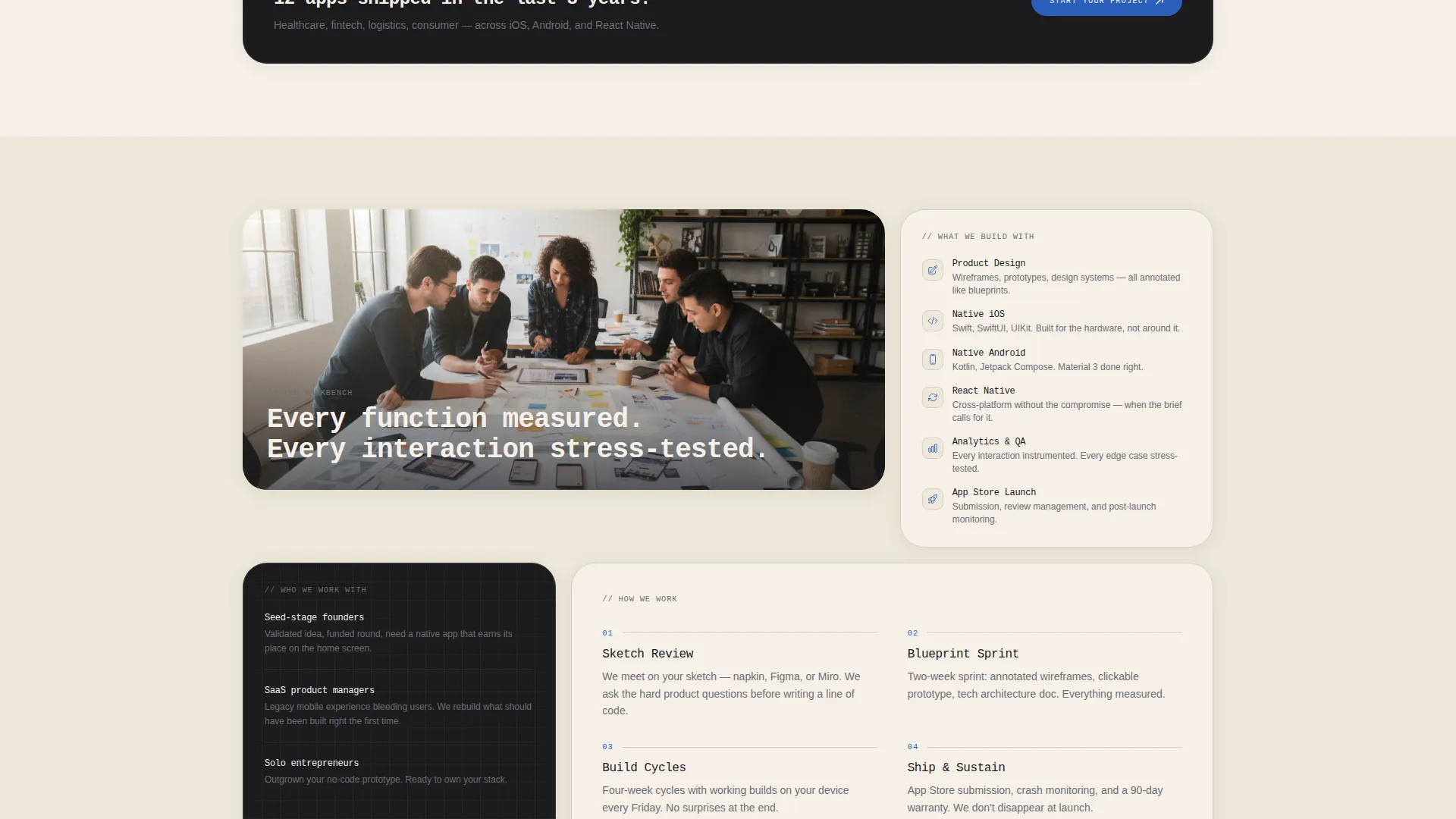 Mobile App Developer Bento Grid Landing Page