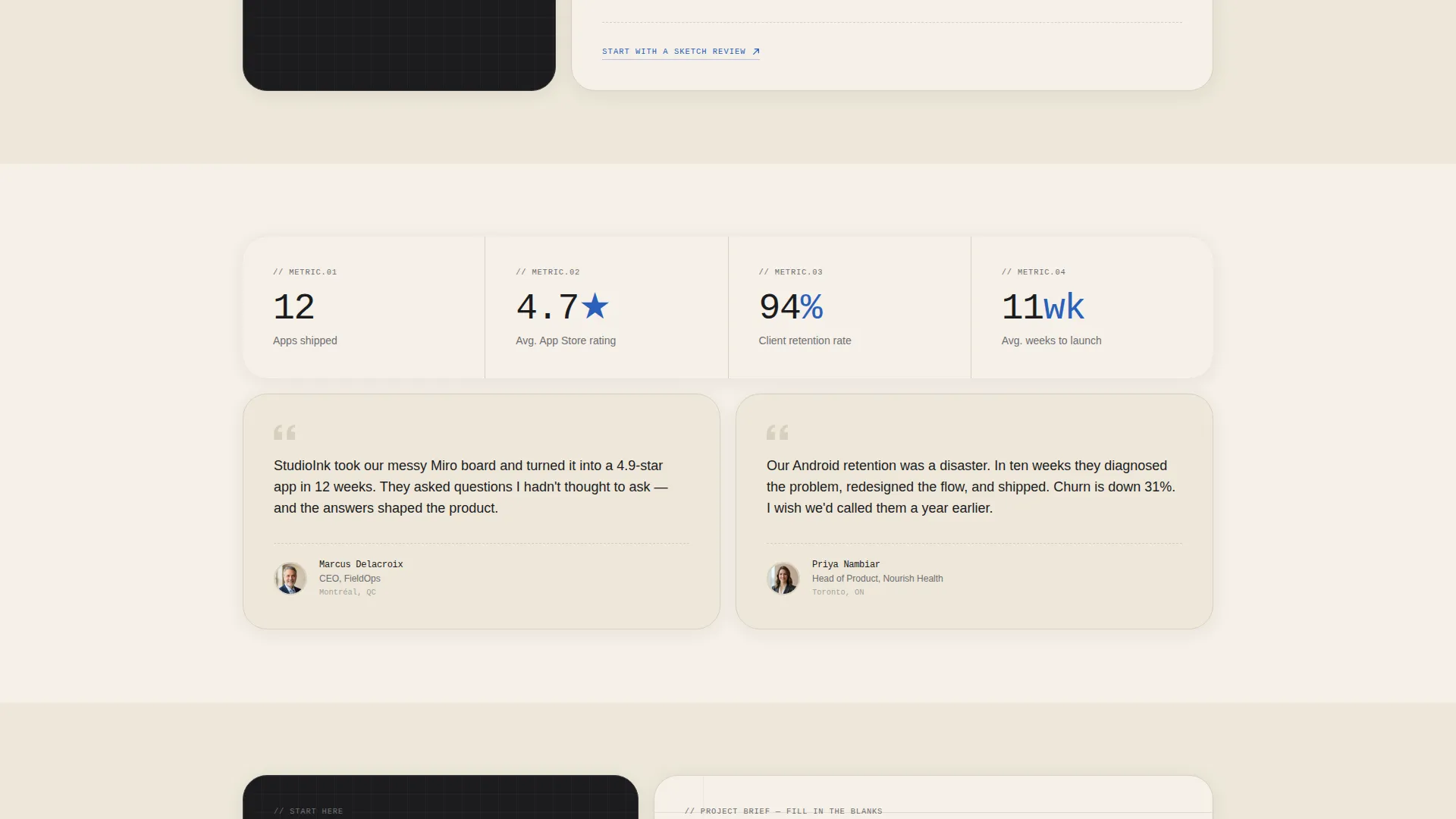 Mobile App Developer Bento Grid Landing Page