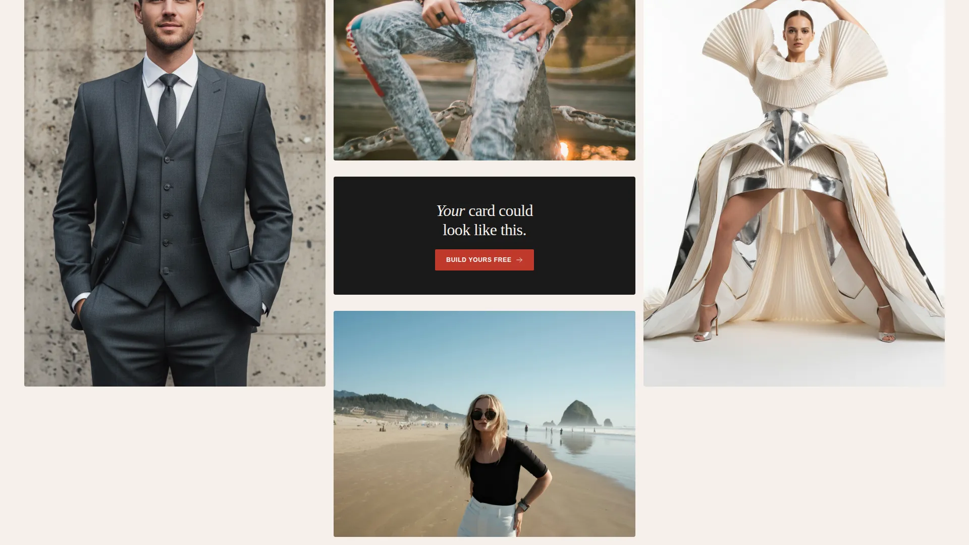 Model Digital Business Card Landing Page Template