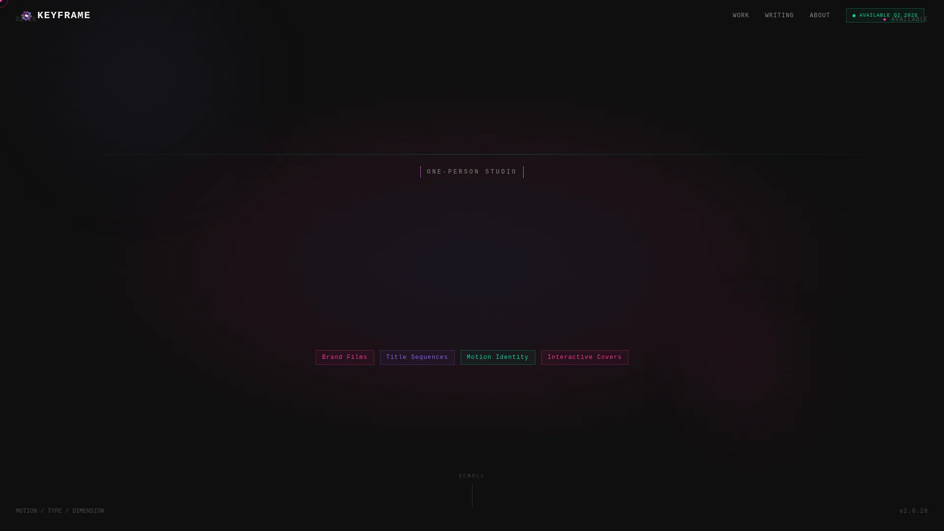 Bold Brutalist Motion Designer Landing Page
