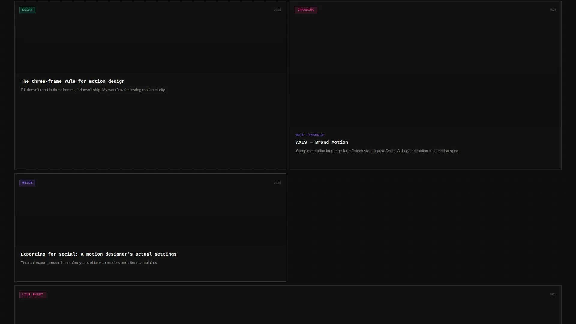 Bold Brutalist Motion Designer Landing Page