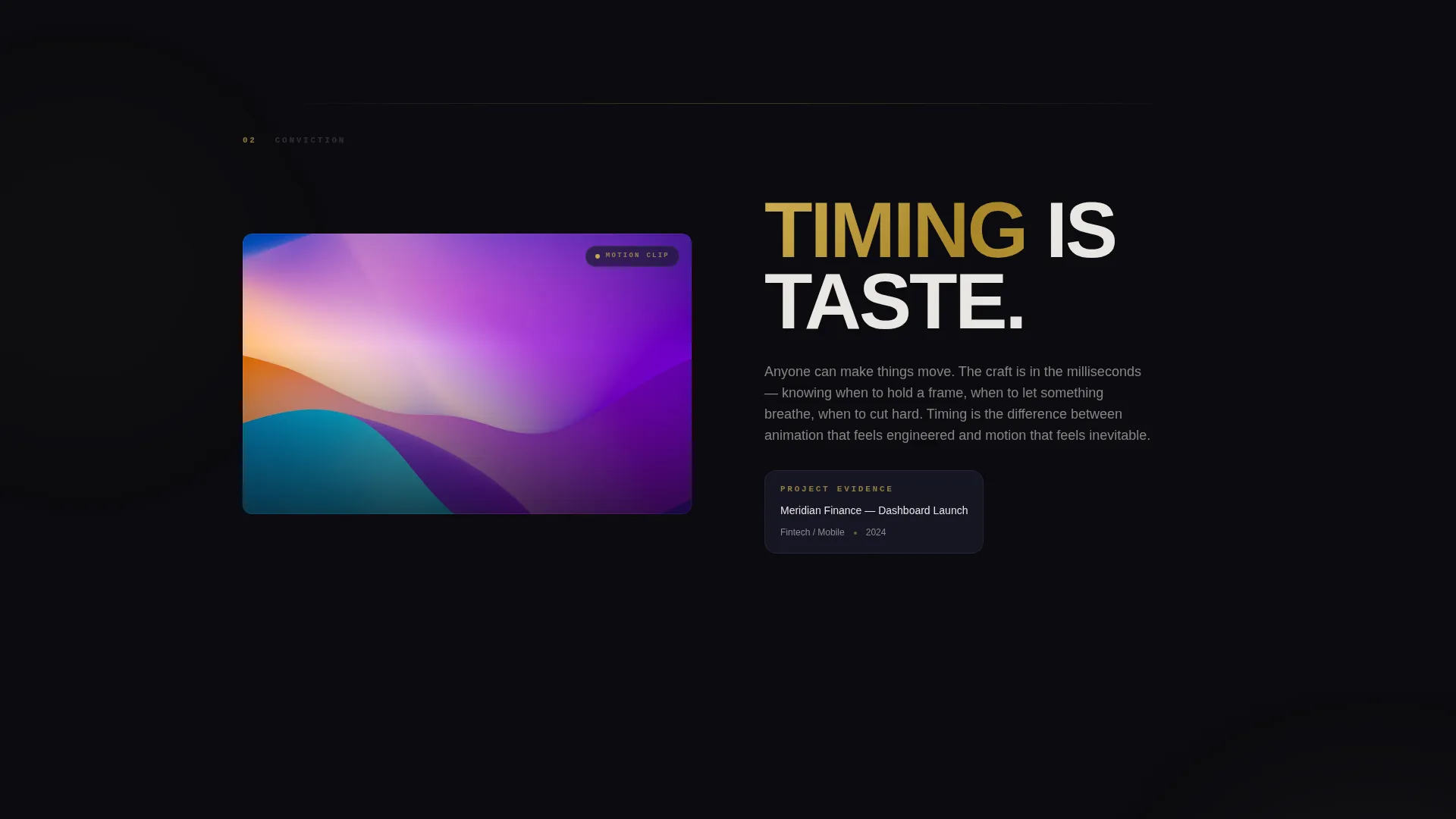 Motion Designer Portfolio Landing Page Template