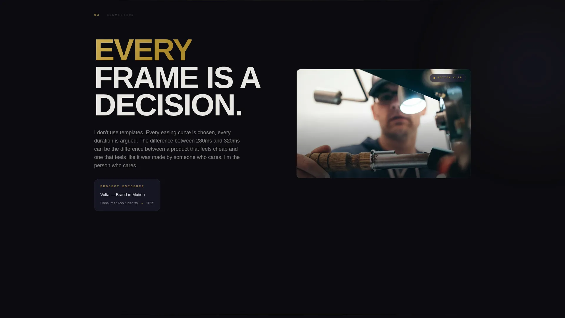 Motion Designer Portfolio Landing Page Template