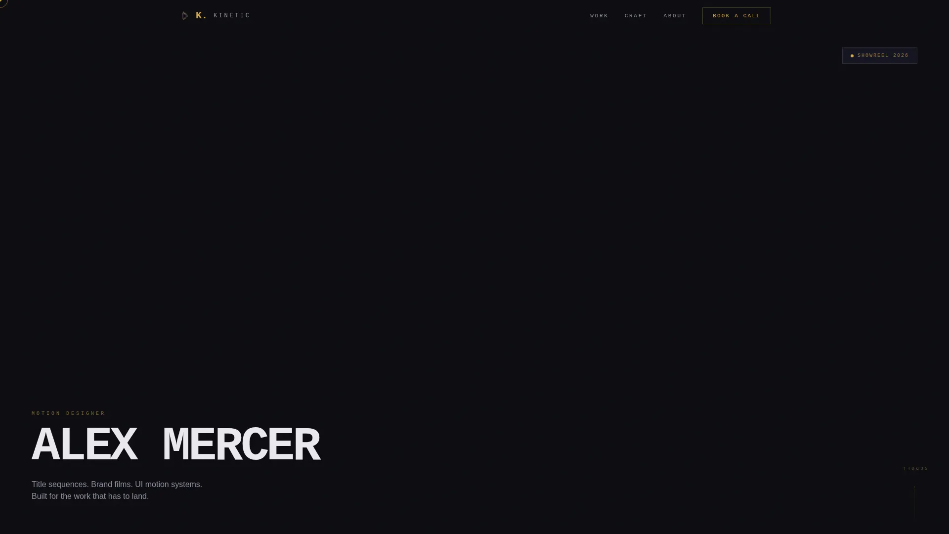 Motion Designer Portfolio Landing Page Template