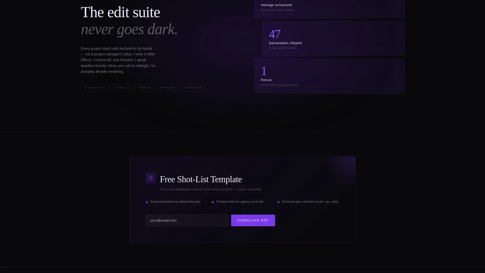 Design Portfolio Booking Website Template