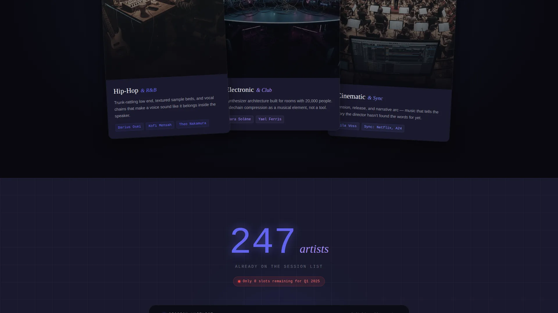 Immersive Music Producer Landing Page Template