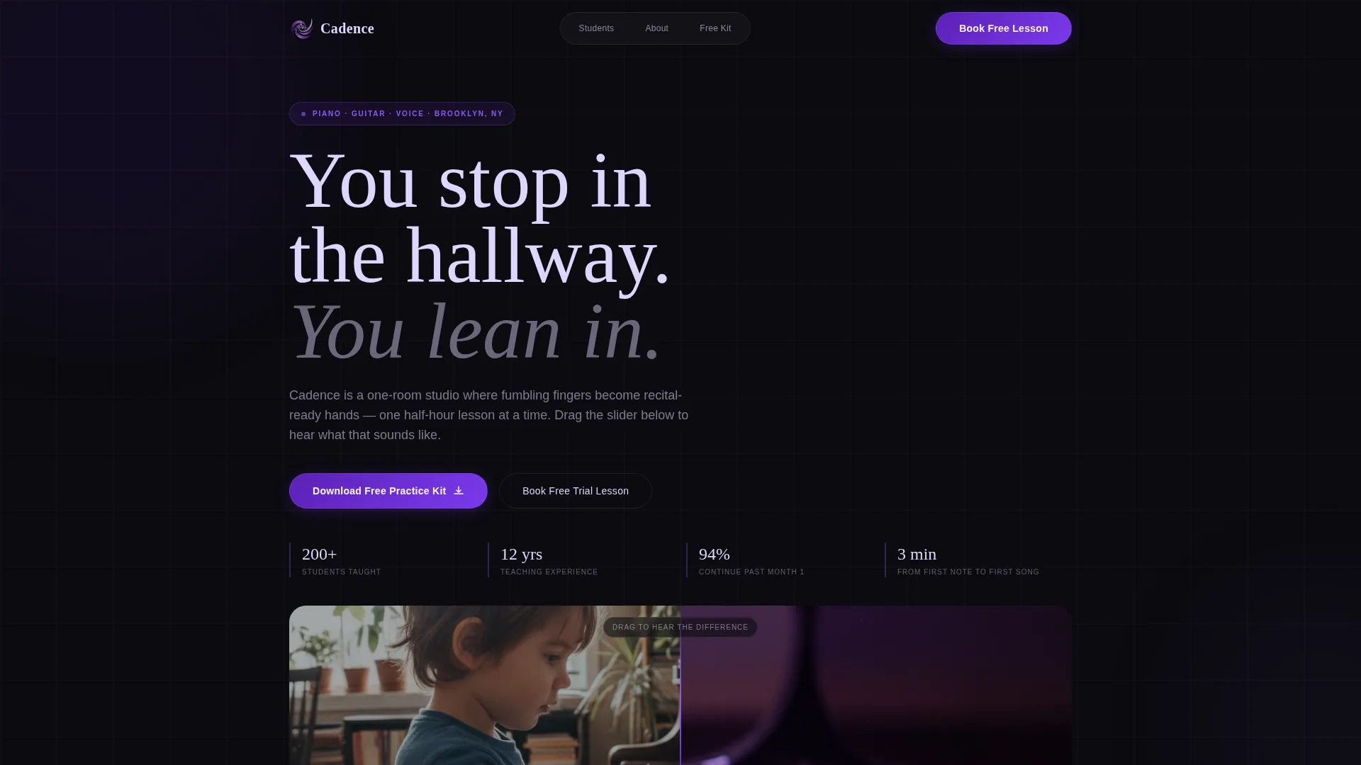 Music Teacher Portfolio Landing Page Template