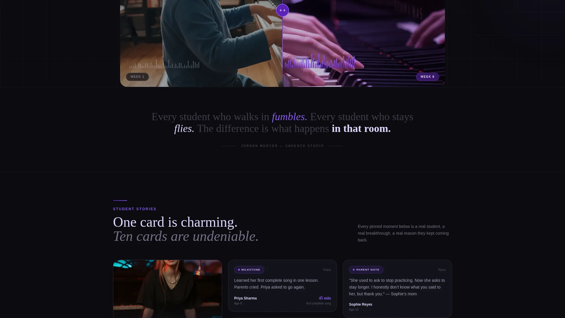 Music Teacher Portfolio Landing Page Template