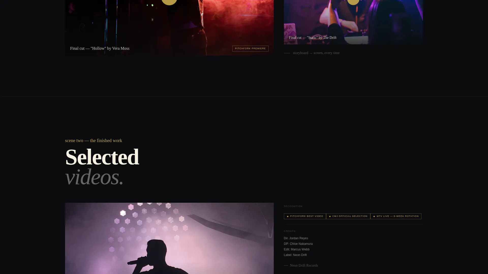 Advanced Videography & Film Portfolio Portfolio & Case Study Website Template