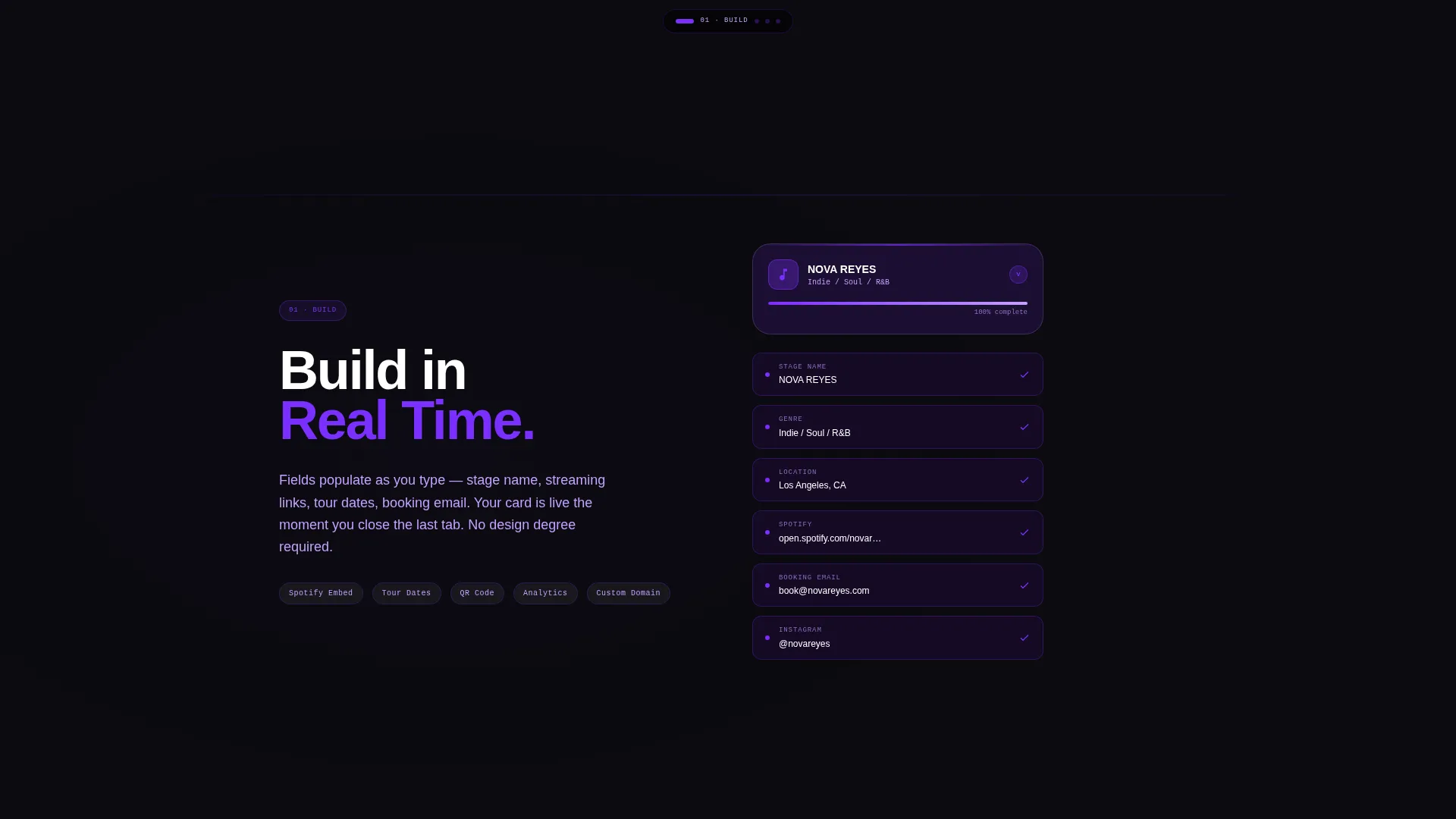 Musician Profile Appointment Booking Website Template