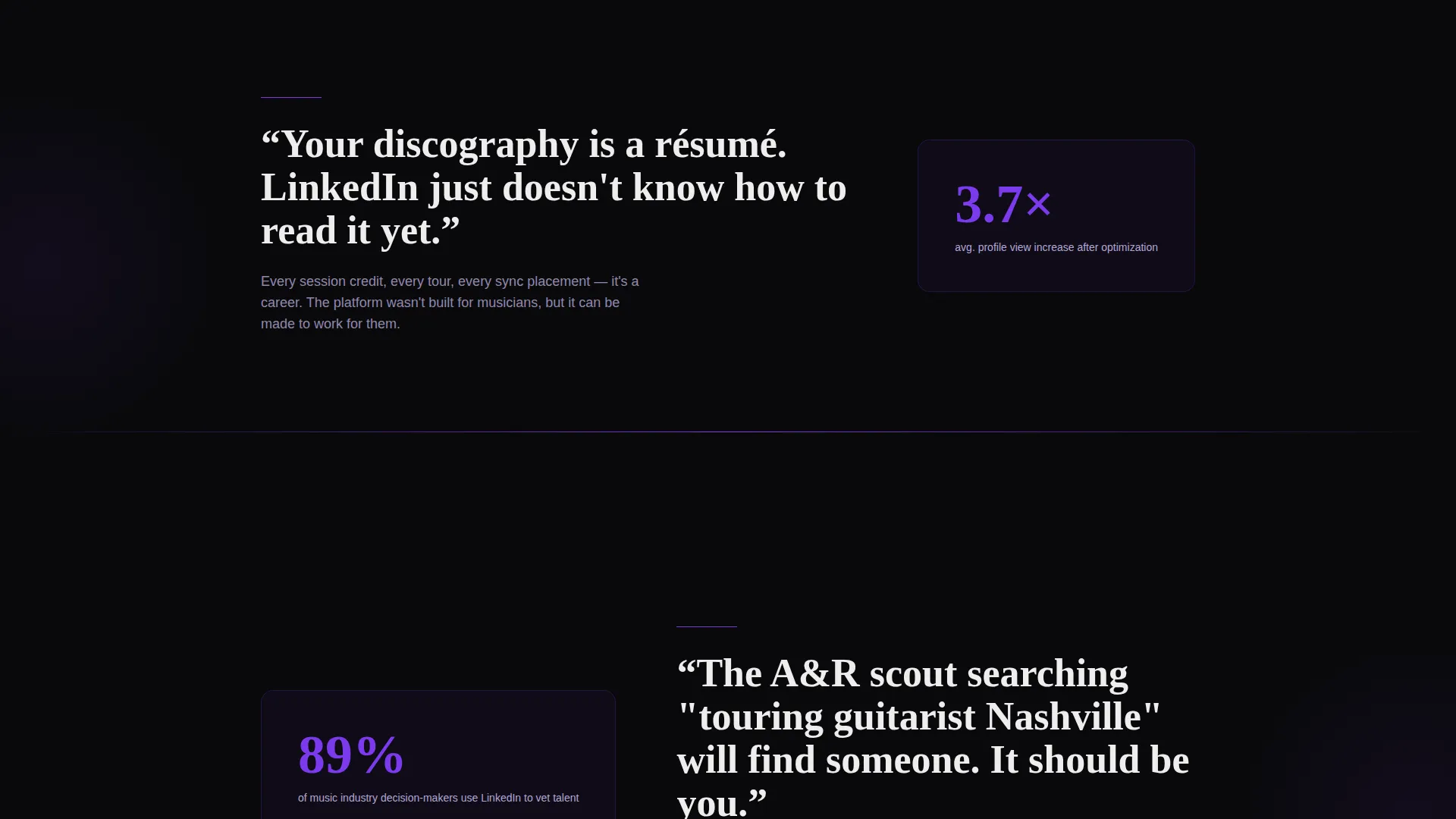 Musician Profile Booking Website Template