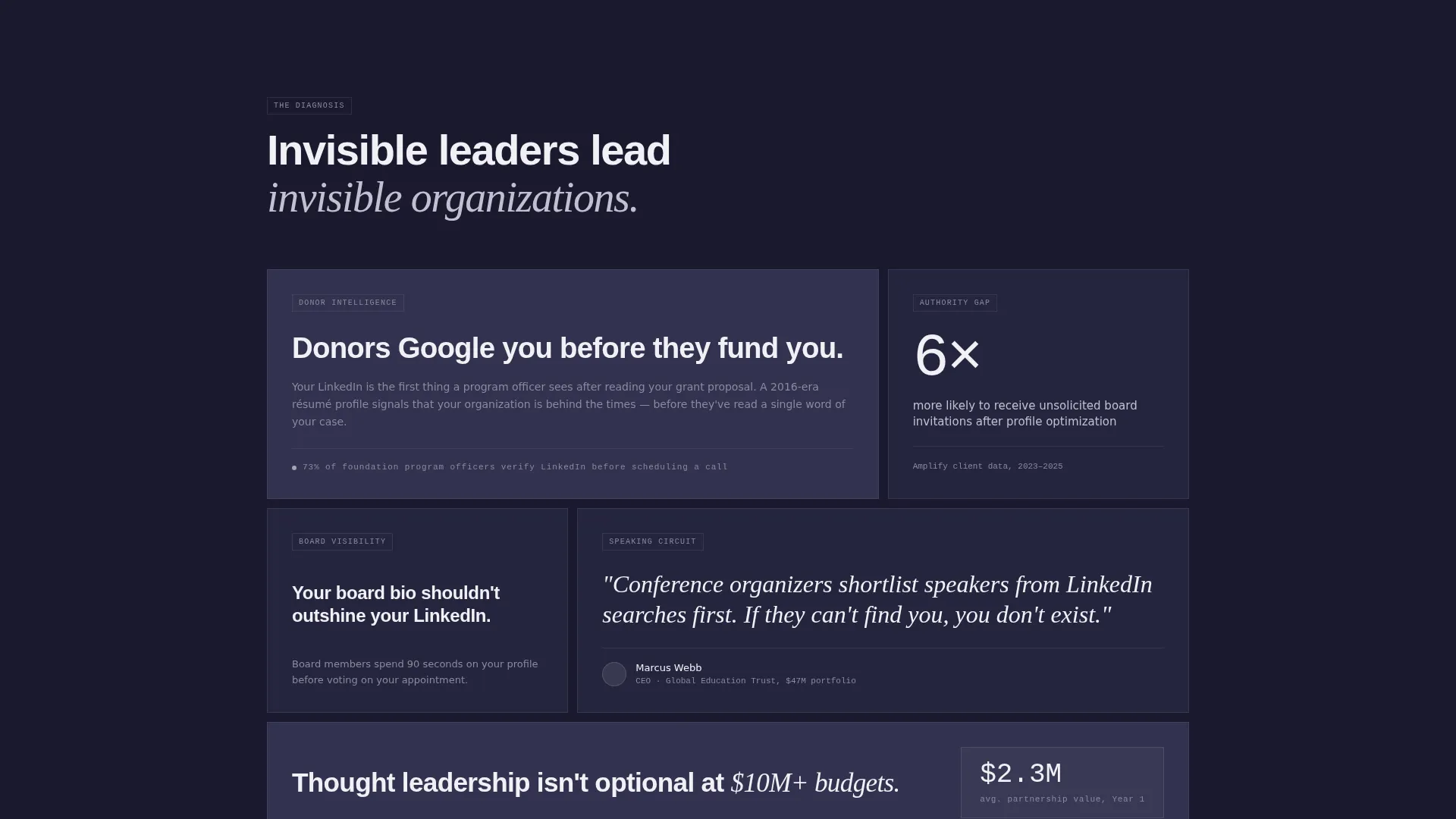 Nonprofit Leader Career Professional Website Template
