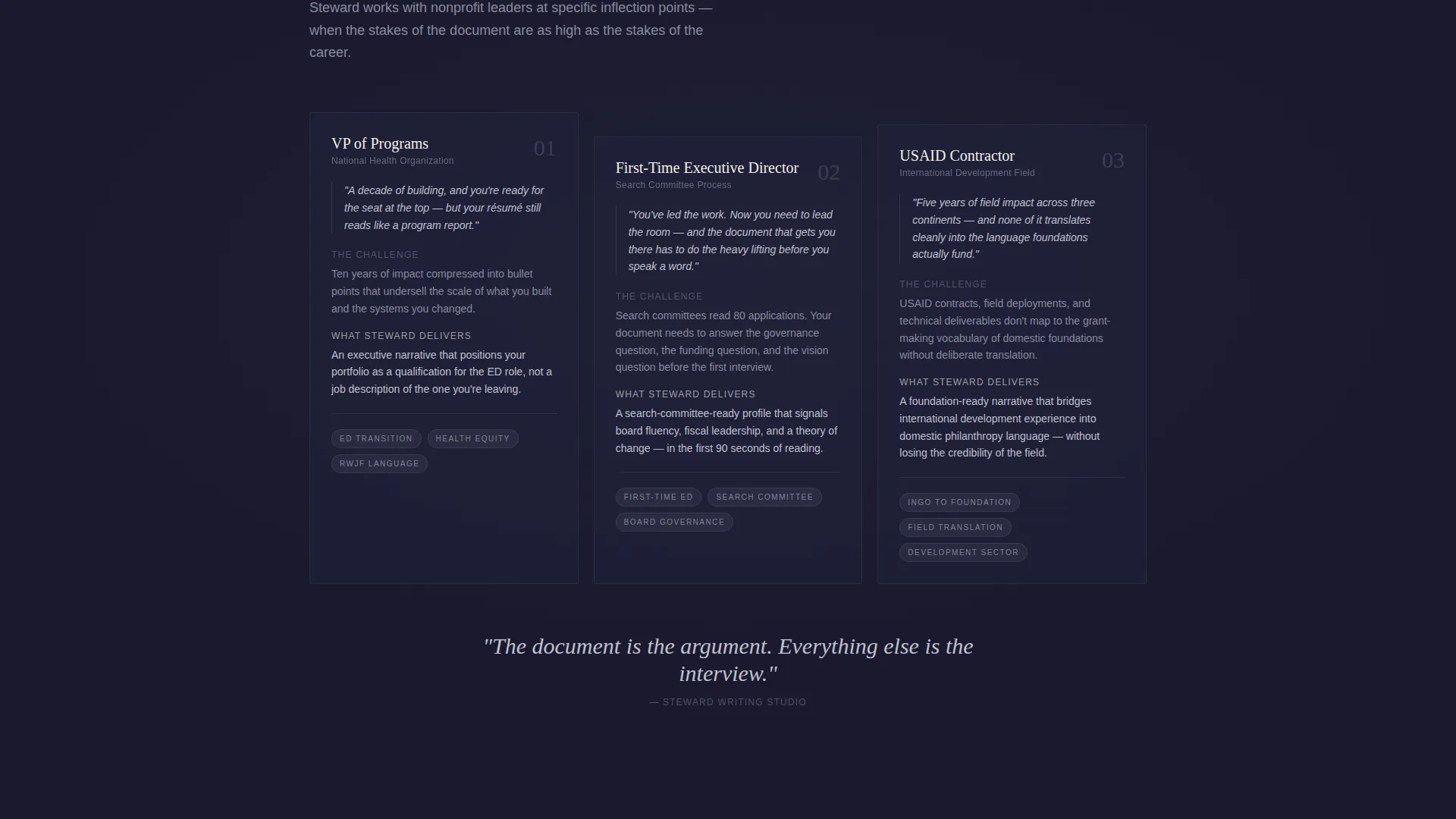 Nonprofit Leader Career Booking Website Template