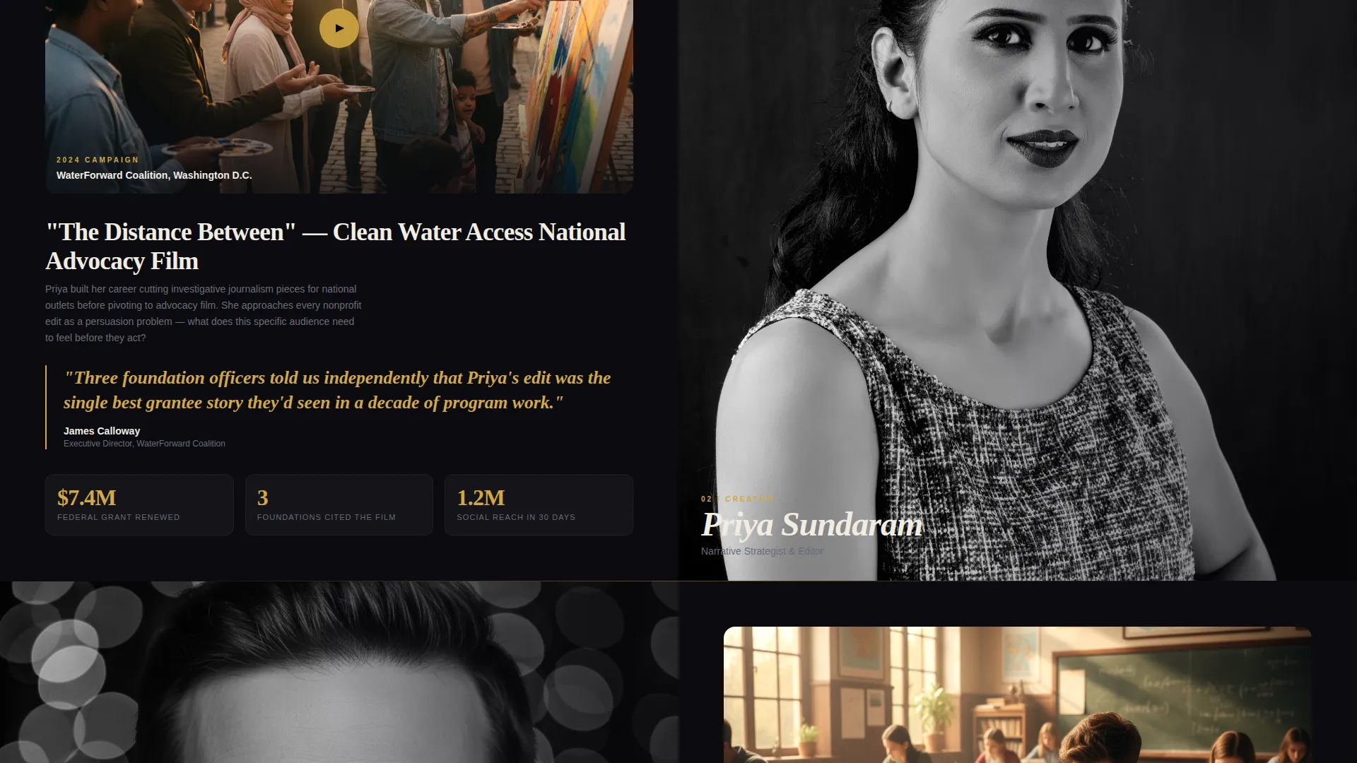 Nonprofit Marketing Agency Cinematic Landing Page Template