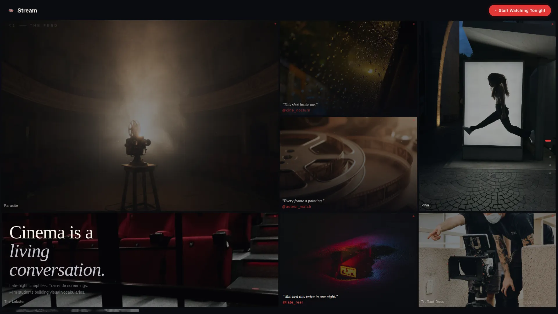 Cinematic Streaming Landing Page Template