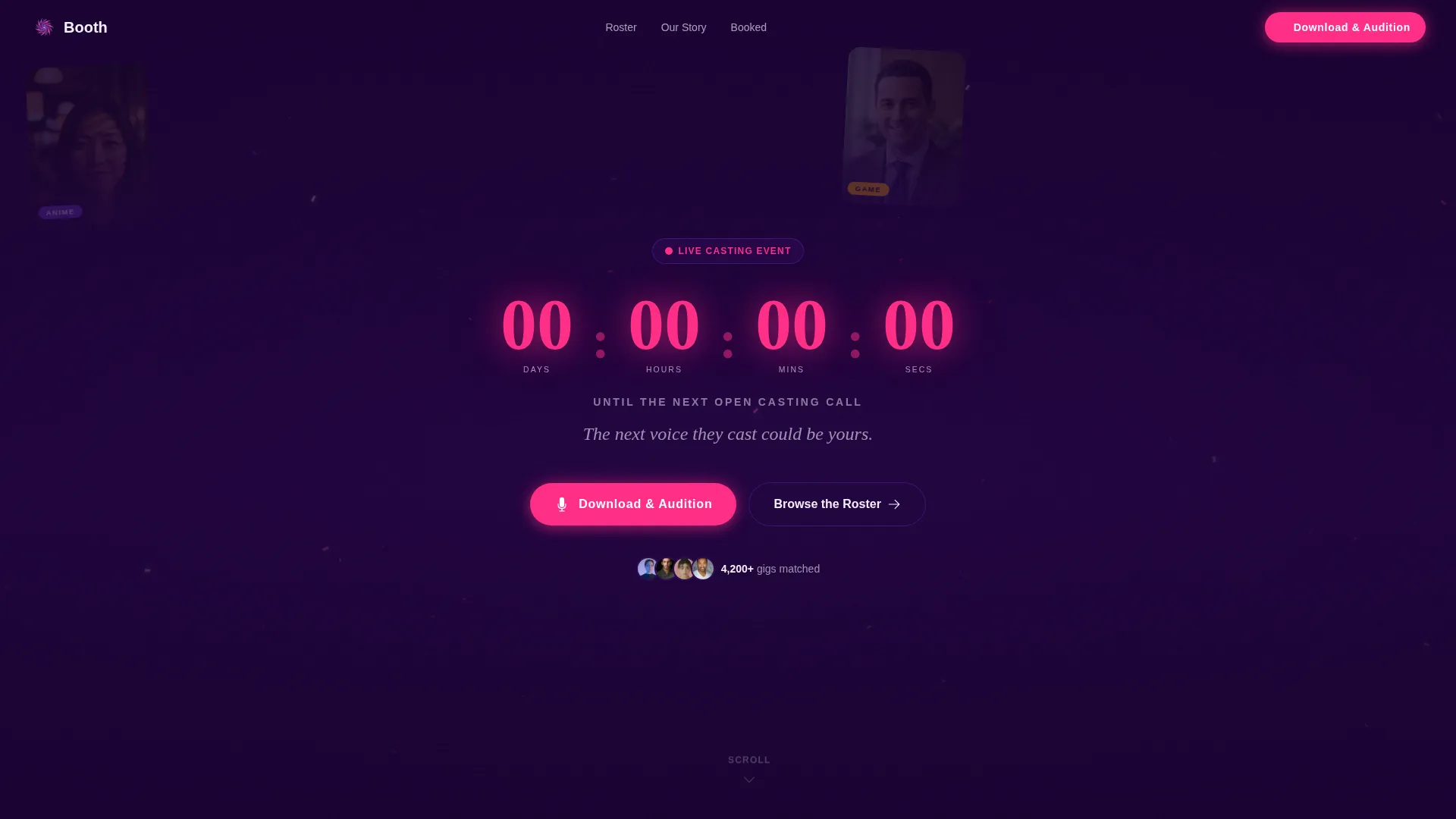 Voice Actor Agency Landing Page Template