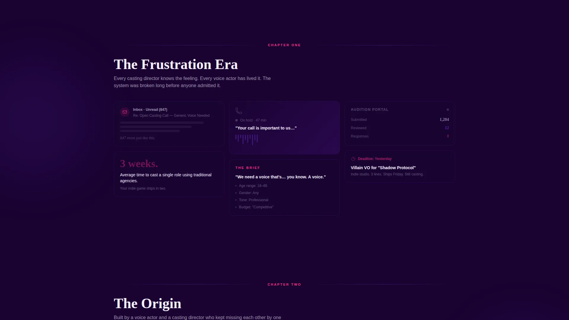 Voice Actor Agency Landing Page Template