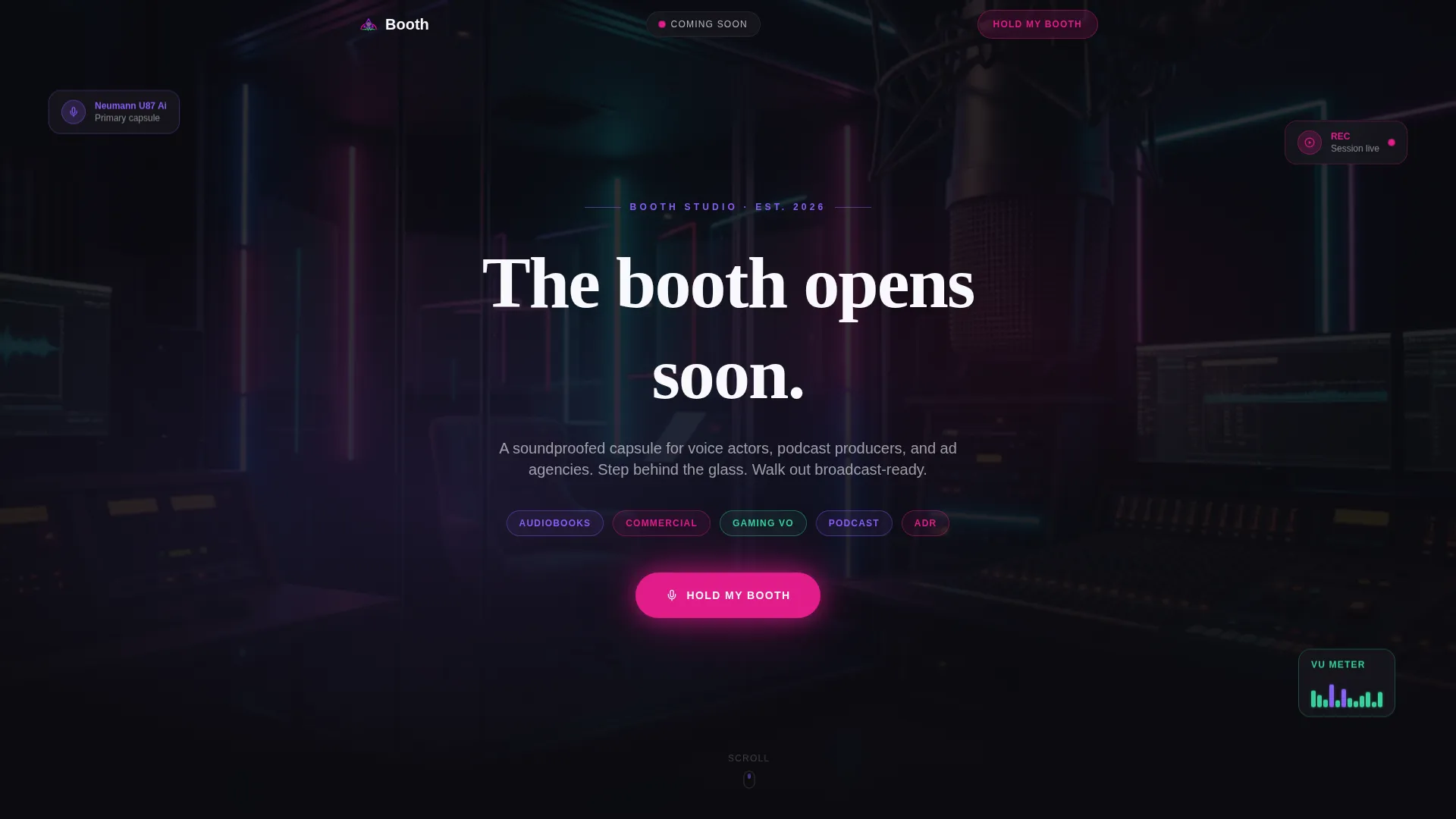 Voiceover Studio Waitlist Landing Page Template
