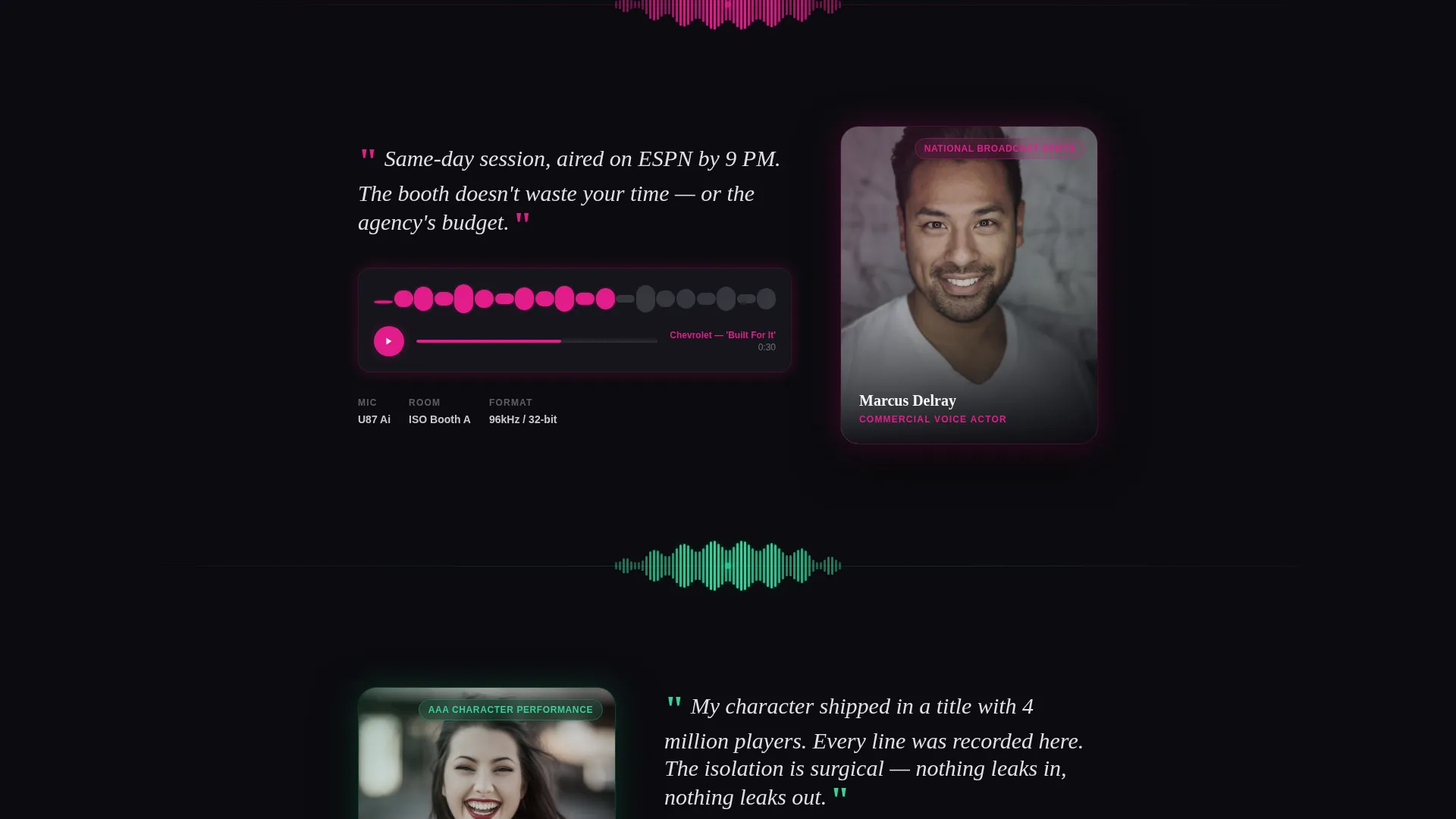 Voiceover Studio Waitlist Landing Page Template
