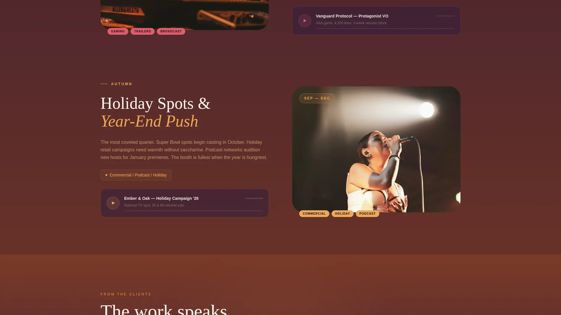 Immersive Voiceover Studio Landing Page Template