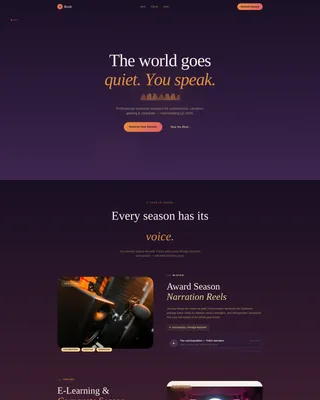 Immersive Voiceover Studio Landing Page Template