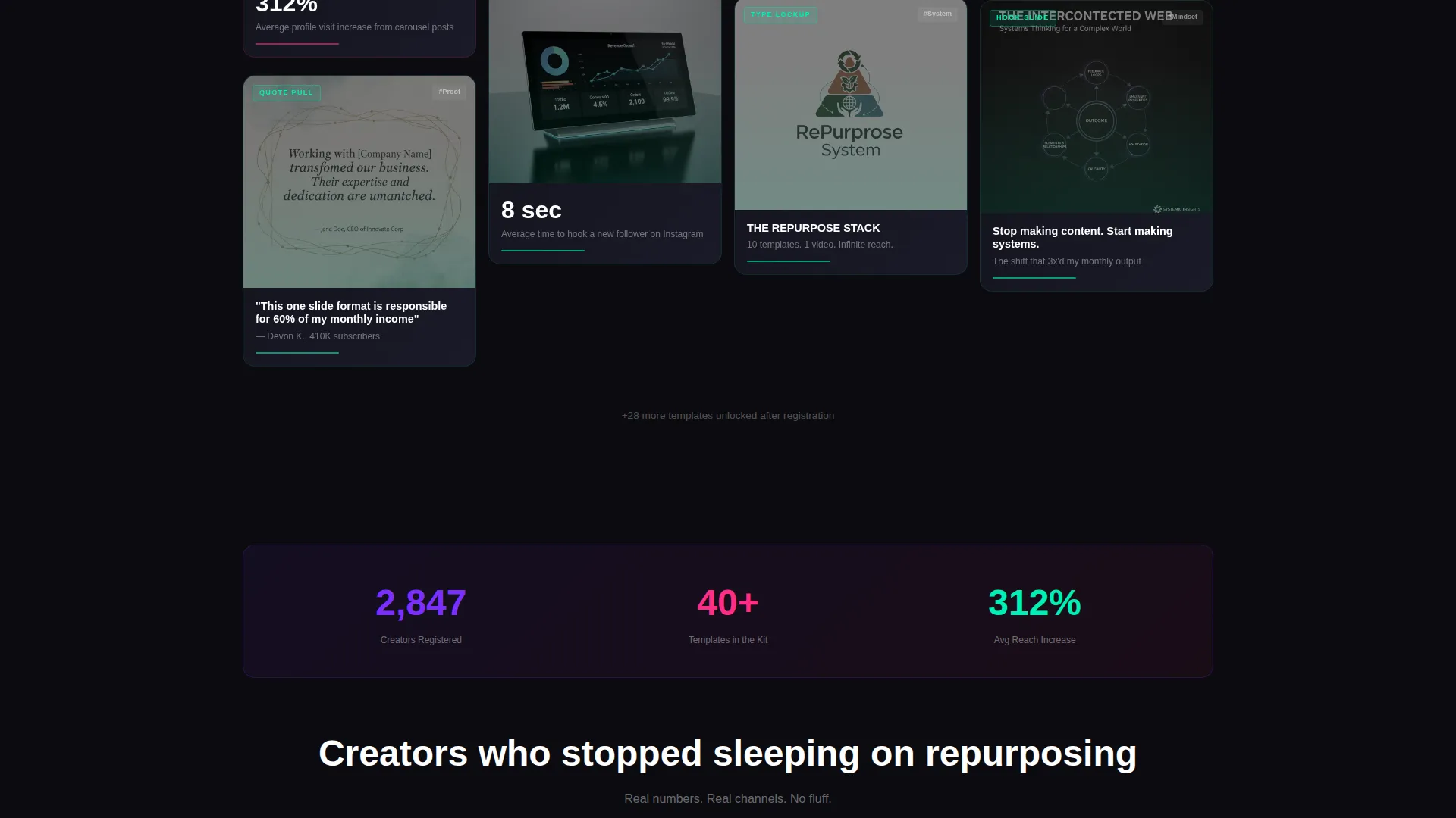 YouTube Carousel Template Landing Page