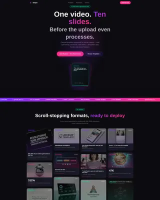 YouTube Carousel Template Landing Page
