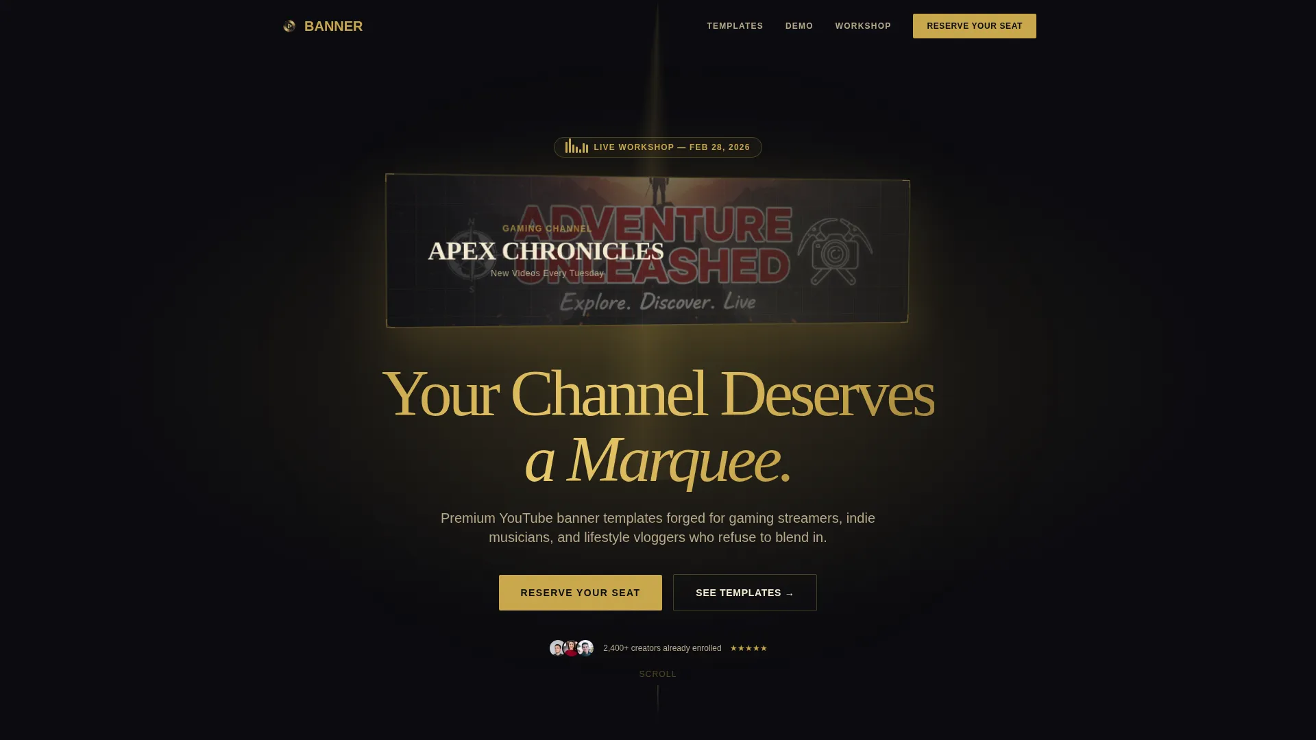 Bold YouTube Landing Page Template