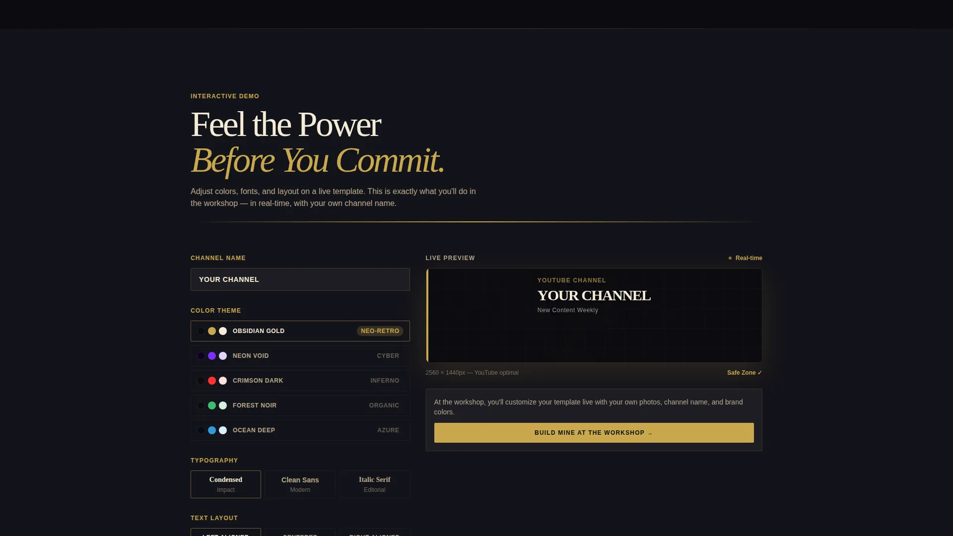 Bold YouTube Landing Page Template