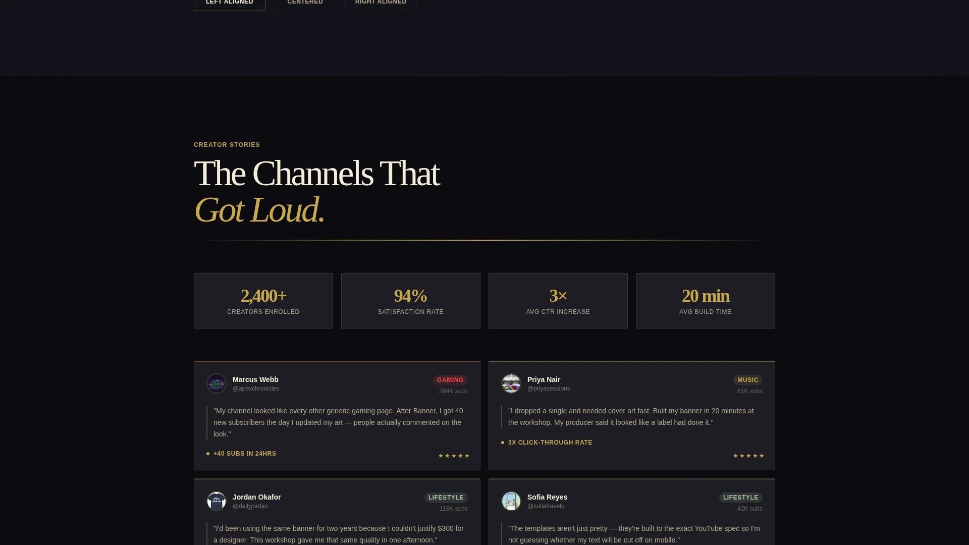 Bold YouTube Landing Page Template