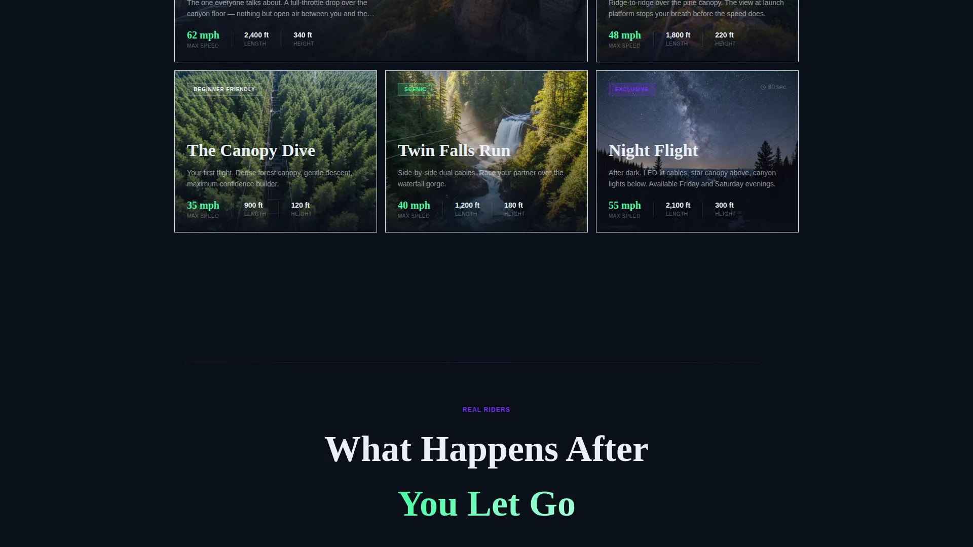 Adventure Park Landing Page Template | Zip Line Booking