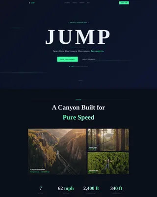 Adventure Park Landing Page Template | Zip Line Booking