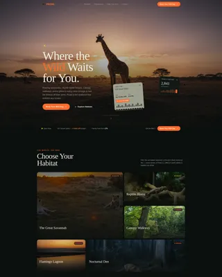 Immersive Zoo & Wildlife Park Landing Page Template