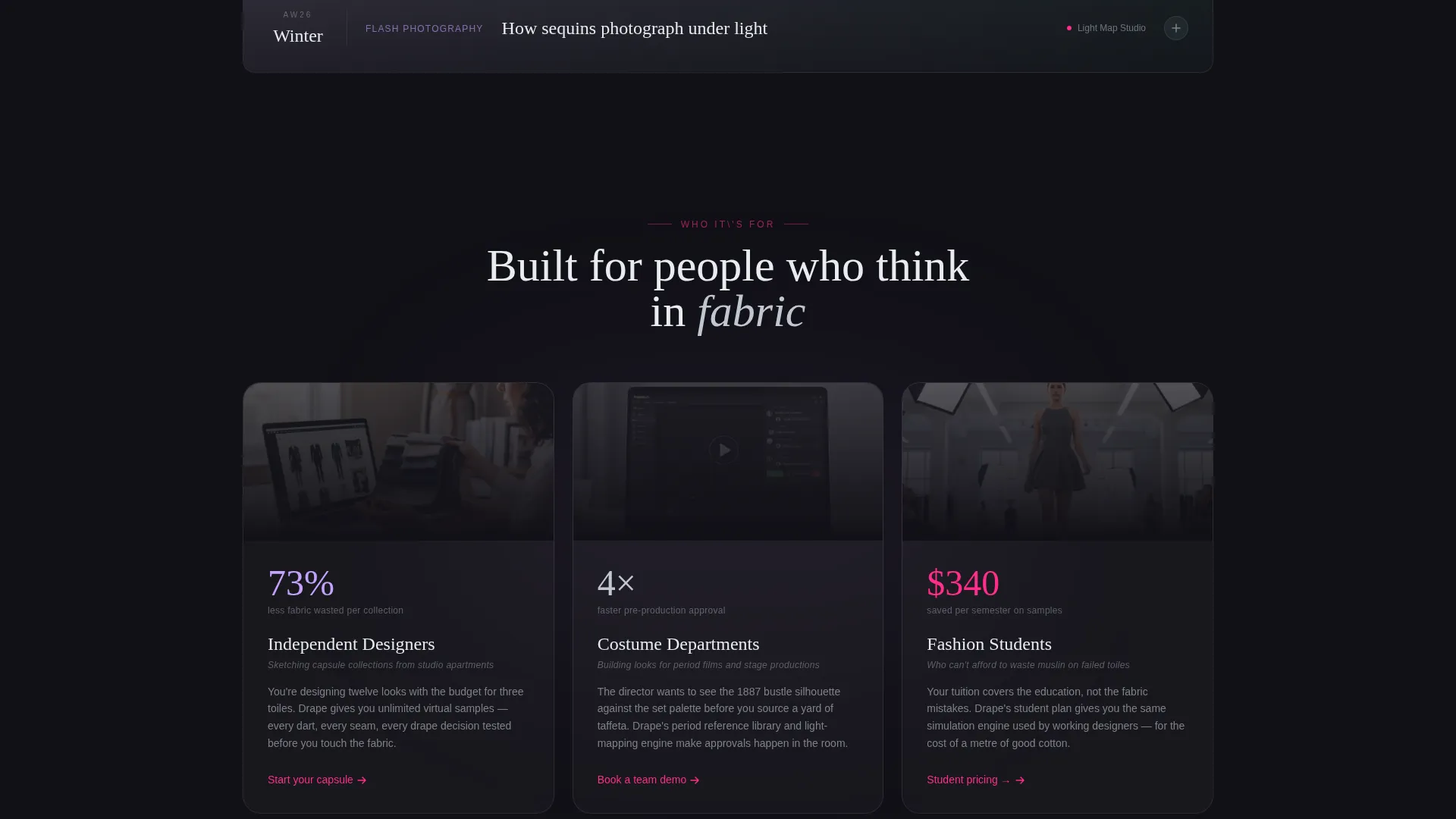 Fashion Tech & Innovation Pricing & Packages Website Template