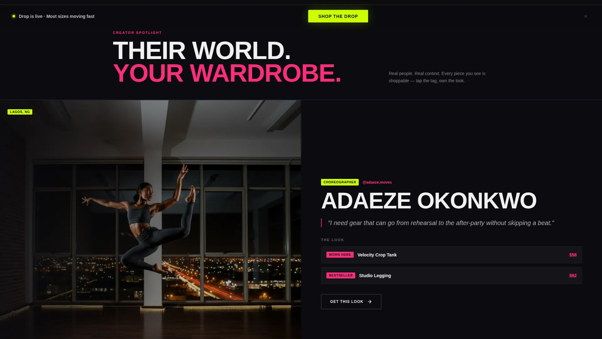 Bold Activewear Lifestyle Landing Page Template
