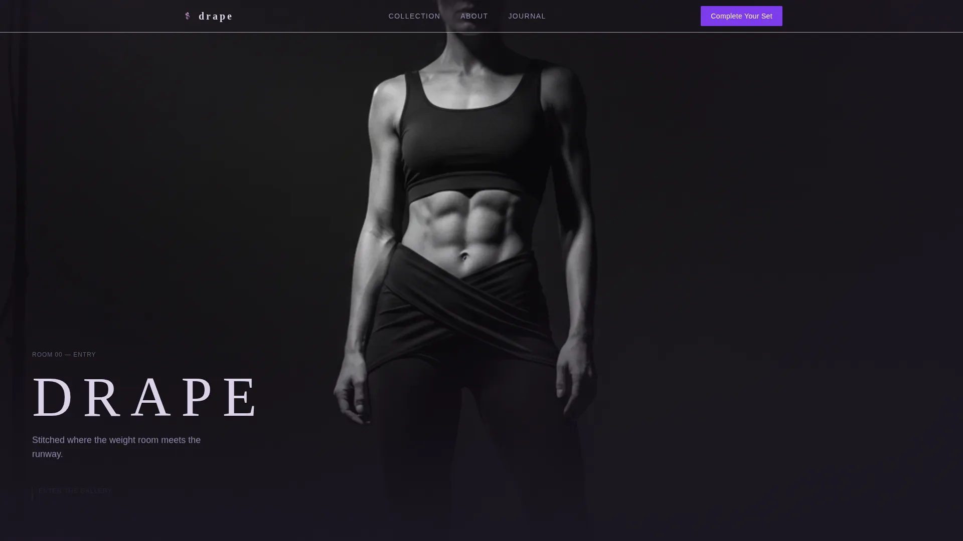 Dark Immersive Athleisure Landing Page Template