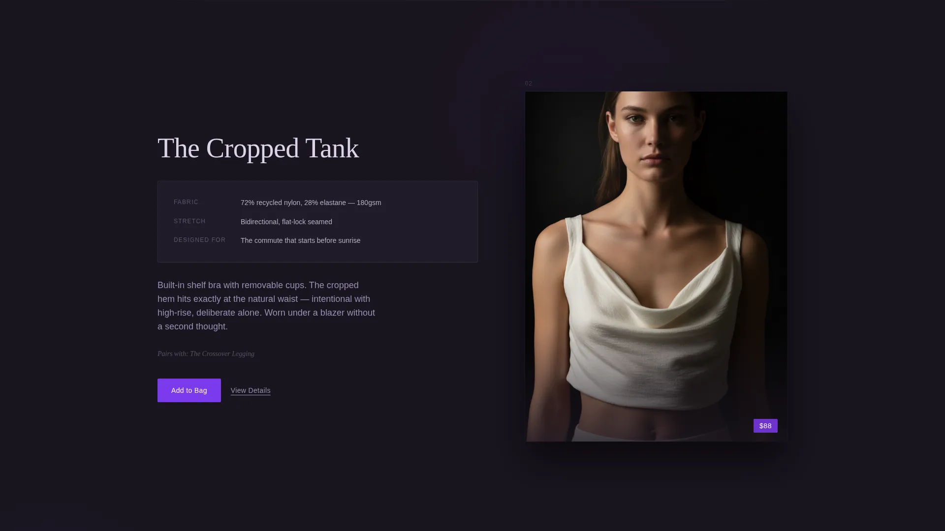 Dark Immersive Athleisure Landing Page Template