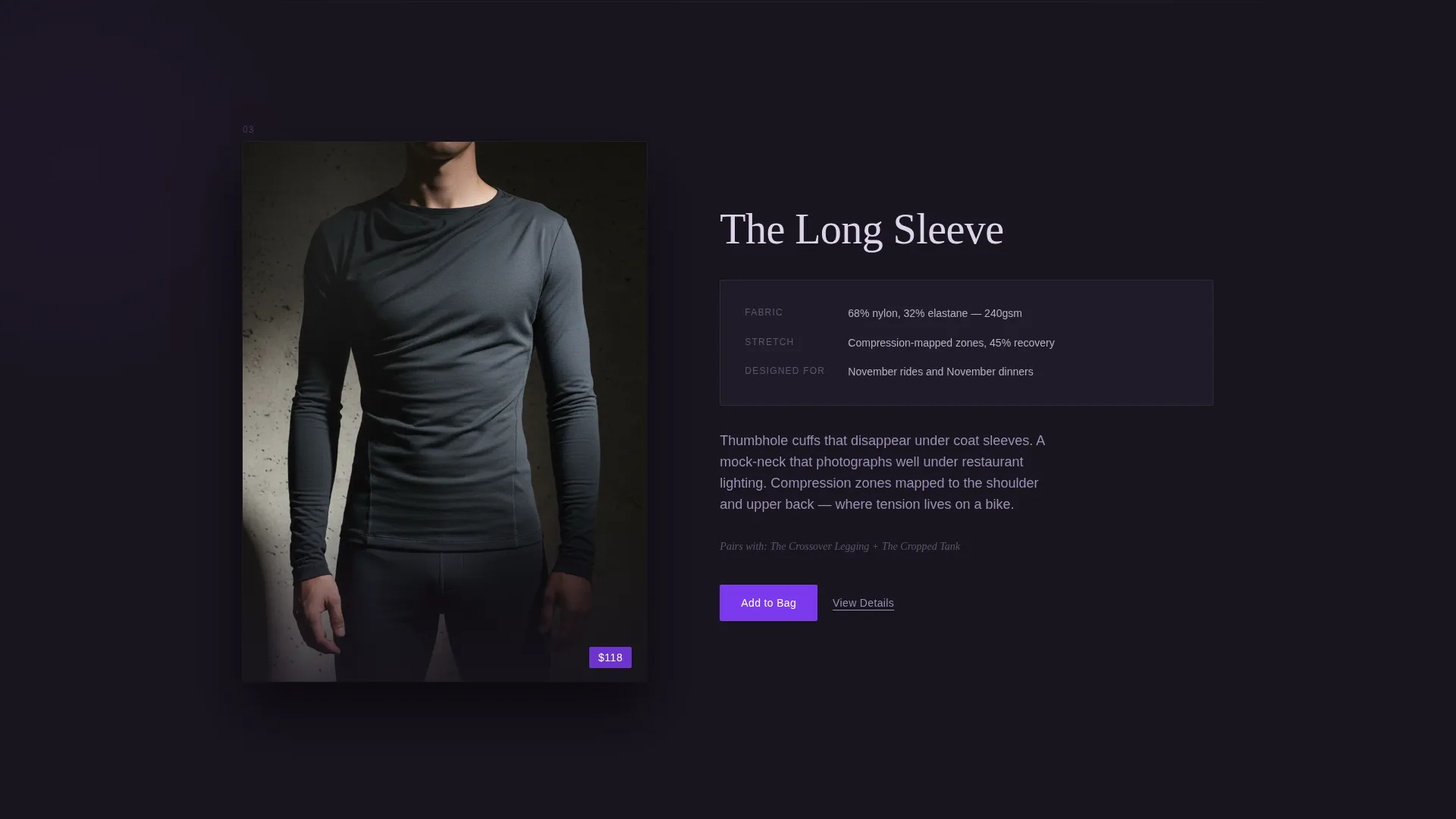 Dark Immersive Athleisure Landing Page Template