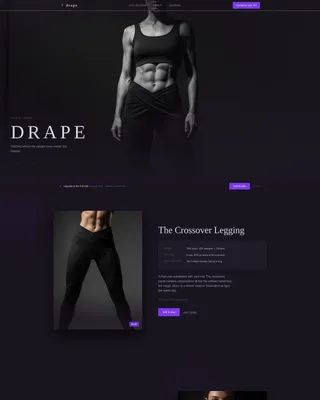 Dark Immersive Athleisure Landing Page Template
