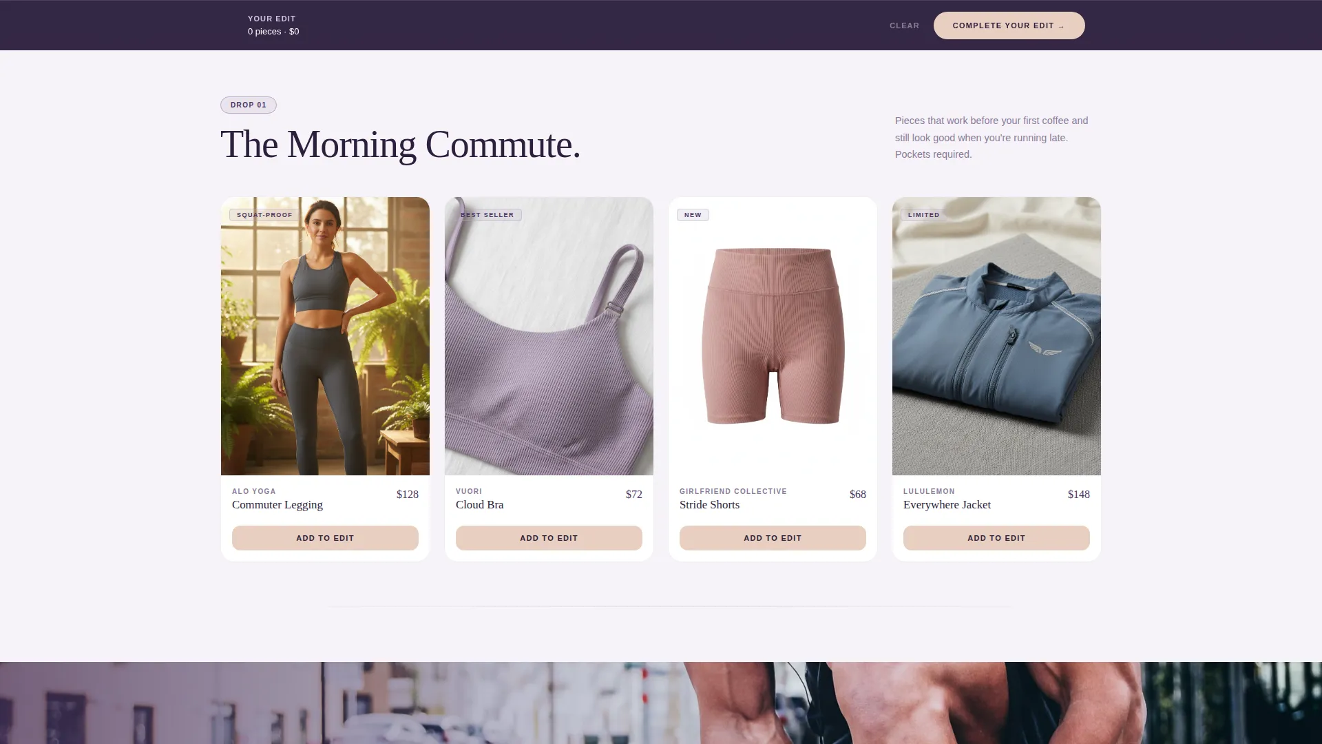 Athleisure Landing Page Template | Lavender Dream