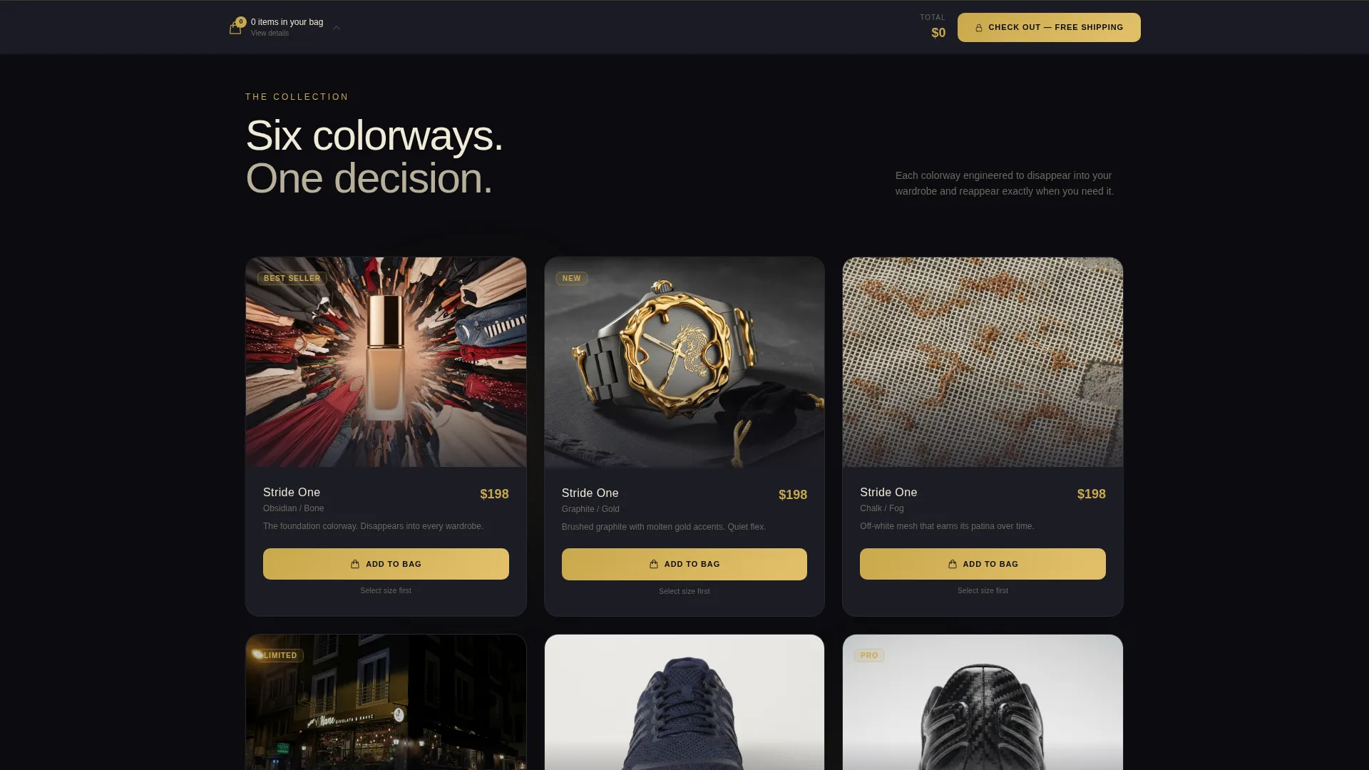Cinematic Athleisure Shoe Landing Page Template